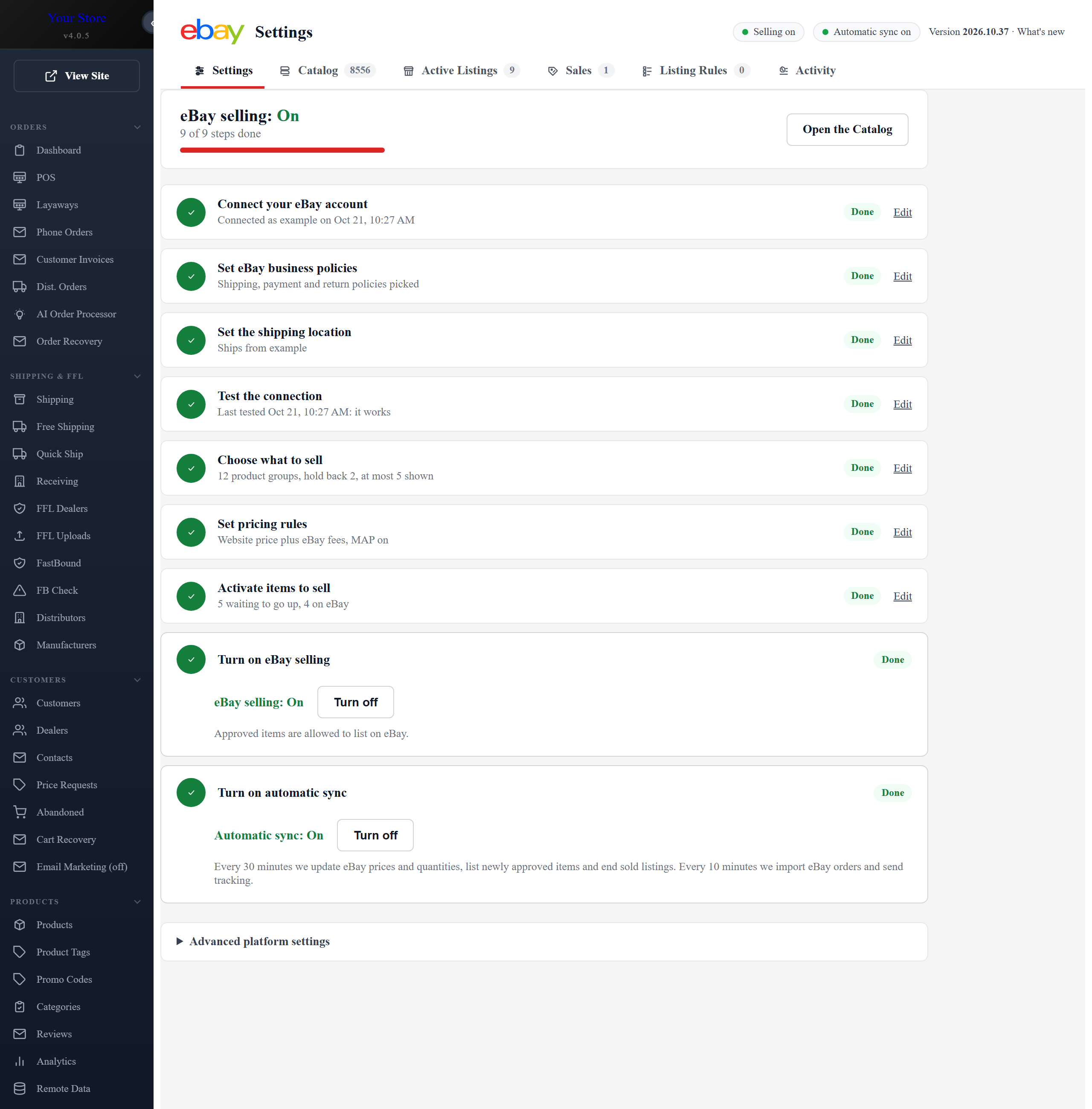 eBay Settings: the nine steps from connecting your seller account to automatic sync